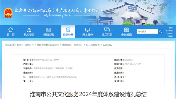 淮南市公共文化服務2024年度體系建設情況總結(jié)